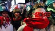 紐約時報廣場倒數 湧進百萬人潮(三)