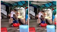 粵男著拖鞋用腳洗菜   食客一旁看呆想吐