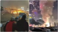 传蚌埠郑州烟花摊位接连爆炸 烟火冲天（视频）