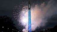【美國聚焦】美國建國250周年 華盛頓紀念碑展燈光秀