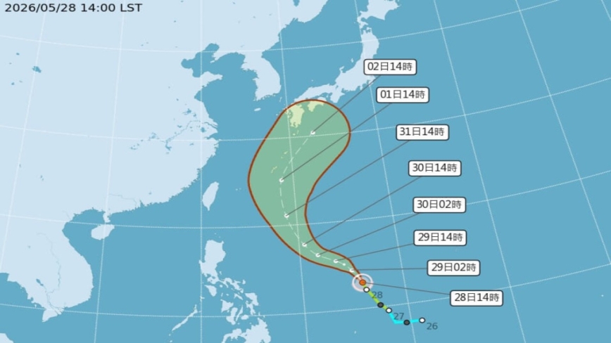 估蔷蜜台风31日最接近台湾 可能从琉球群岛一带北上